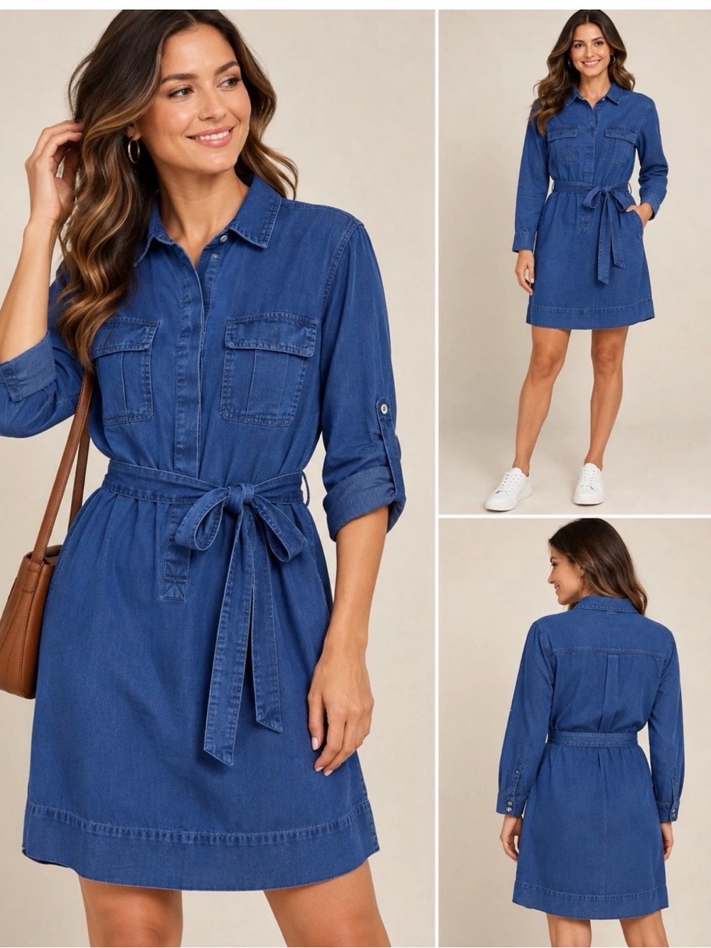 Tommy Bahama Two Palms Patch Pocket Dress Ocean Deep Blue Linen XL NWT